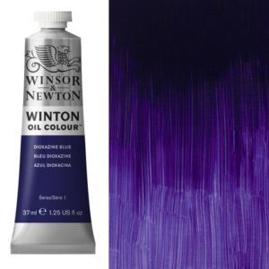 Winton Oil colour Diuoxazine Blue tube and swatch