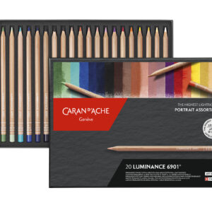 Carand'Ache Luminance 6901 Artists' Coloured Pencil Set of 20 colours.