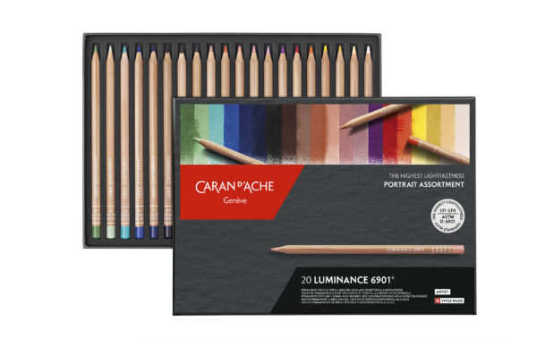 Carand'Ache Luminance 6901 Artists' Coloured Pencil Set of 20 colours.