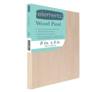 Elements wooden cradled panel 20x20cm