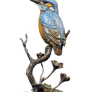 Kingfisher with Meadow Marsh Bronze Sculpture