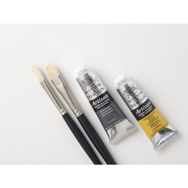 Artisan Watermixable Oil Colours with two bristle brushes